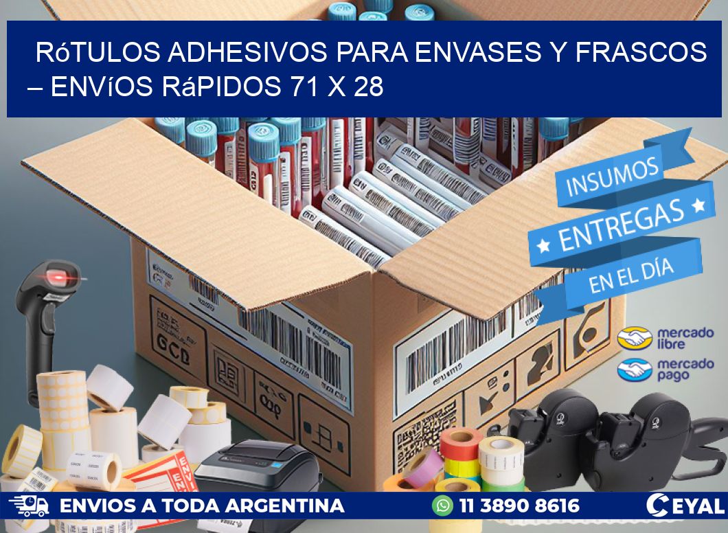 Rótulos Adhesivos para Envases y Frascos – Envíos Rápidos 71 x 28