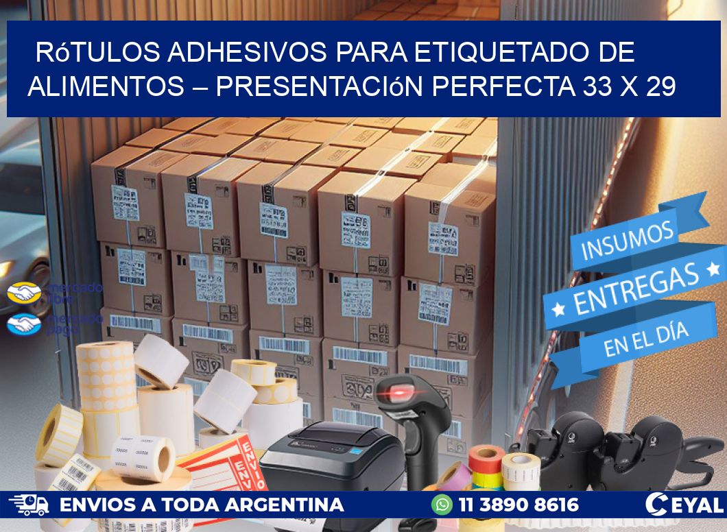 Rótulos Adhesivos para Etiquetado de Alimentos – Presentación Perfecta 33 x 29