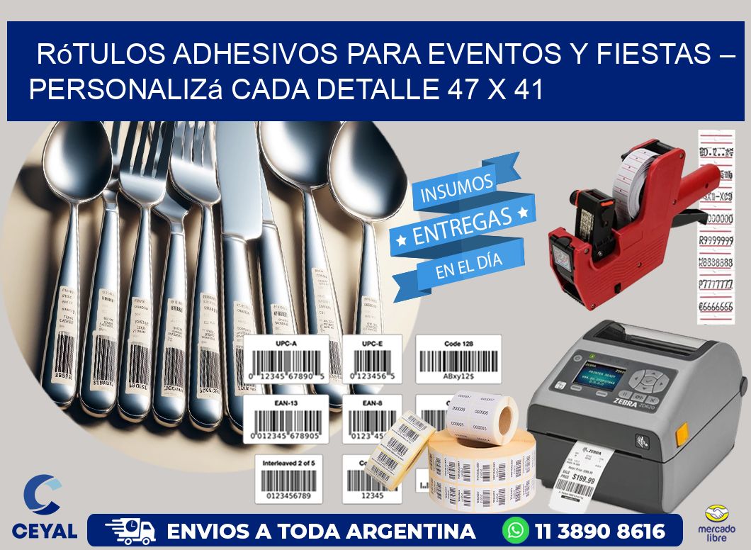 Rótulos Adhesivos para Eventos y Fiestas – Personalizá Cada Detalle 47 x 41