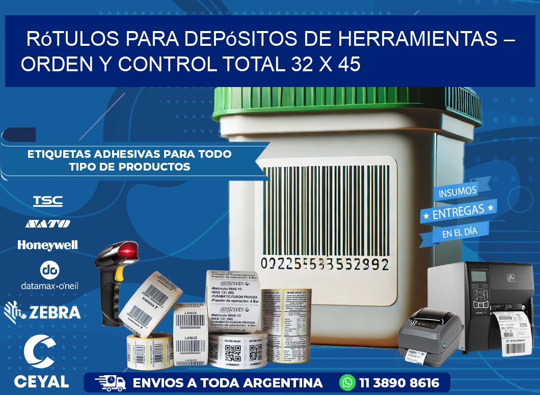 Rótulos para Depósitos de Herramientas – Orden y Control Total 32 x 45