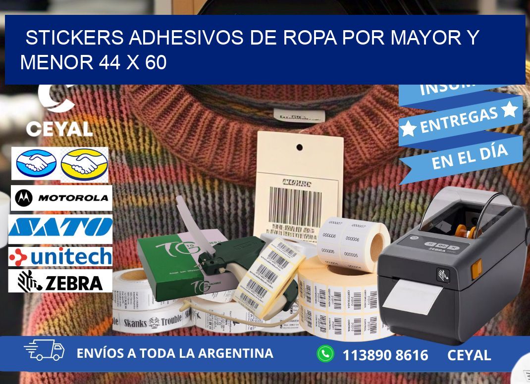 STICKERS ADHESIVOS DE ROPA POR MAYOR Y MENOR 44 x 60