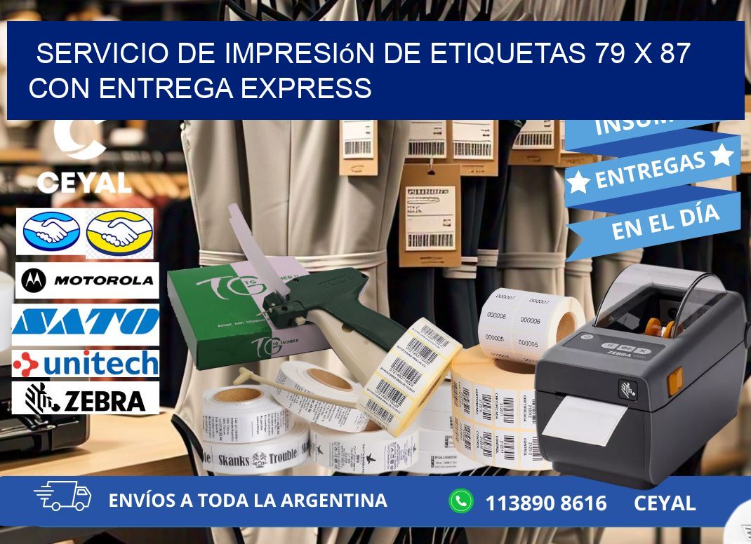 Servicio de Impresión de Etiquetas 79 x 87 con Entrega Express