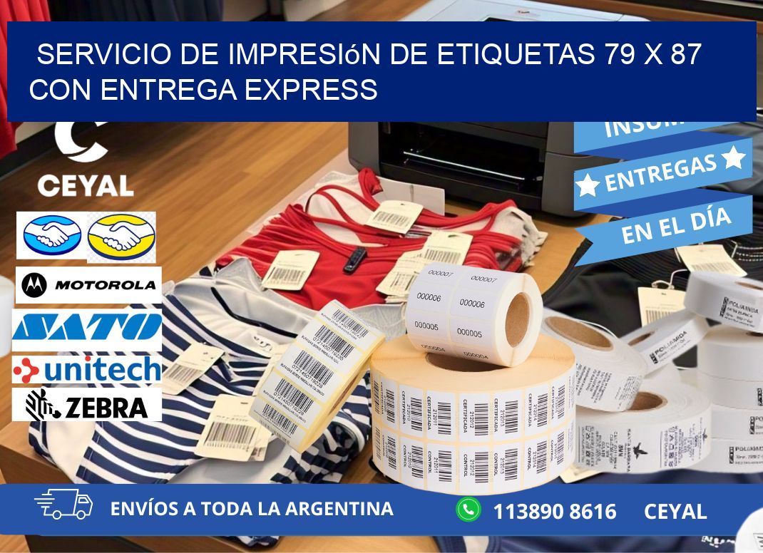 Servicio de Impresión de Etiquetas 79 x 87 con Entrega Express