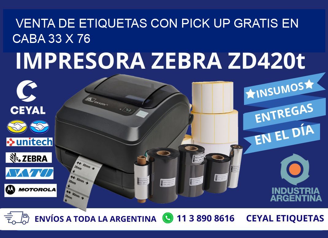 VENTA DE ETIQUETAS CON PICK UP GRATIS EN CABA 33 x 76