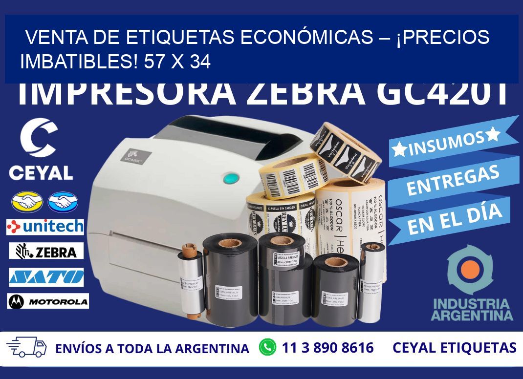 VENTA DE ETIQUETAS ECONÓMICAS – ¡PRECIOS IMBATIBLES! 57 x 34