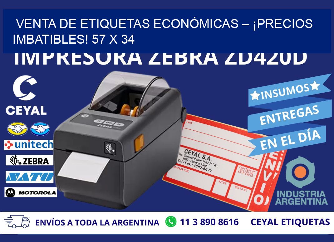 VENTA DE ETIQUETAS ECONÓMICAS – ¡PRECIOS IMBATIBLES! 57 x 34