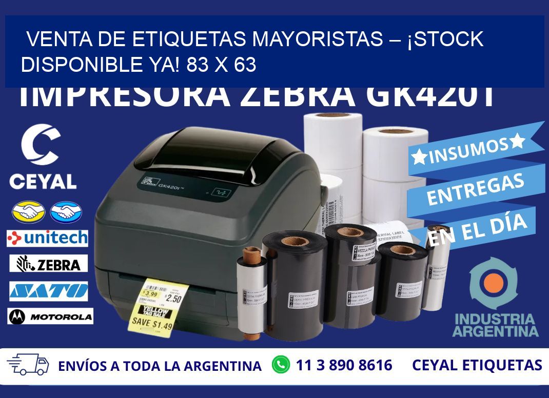 VENTA DE ETIQUETAS MAYORISTAS – ¡STOCK DISPONIBLE YA! 83 x 63