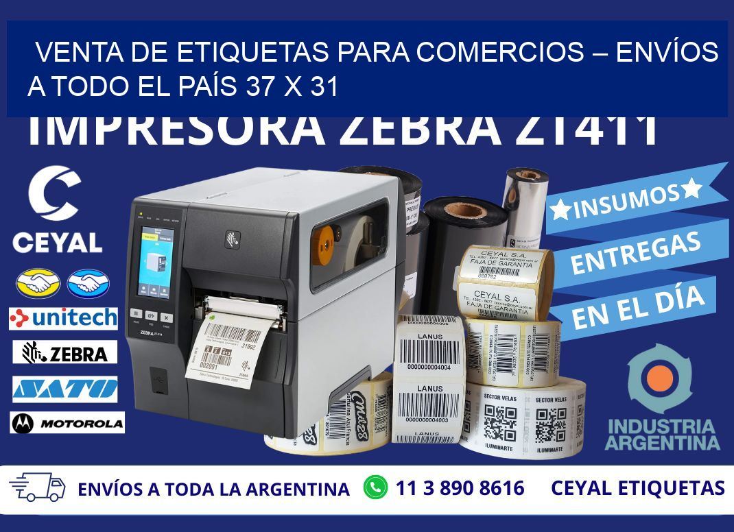 VENTA DE ETIQUETAS PARA COMERCIOS – ENVÍOS A TODO EL PAÍS 37 x 31