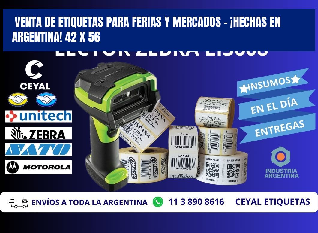 VENTA DE ETIQUETAS PARA FERIAS Y MERCADOS – ¡HECHAS EN ARGENTINA! 42 x 56