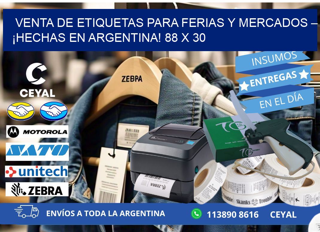 VENTA DE ETIQUETAS PARA FERIAS Y MERCADOS – ¡HECHAS EN ARGENTINA! 88 x 30