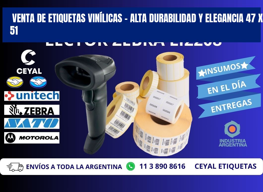 VENTA DE ETIQUETAS VINÍLICAS – ALTA DURABILIDAD Y ELEGANCIA 47 x 51