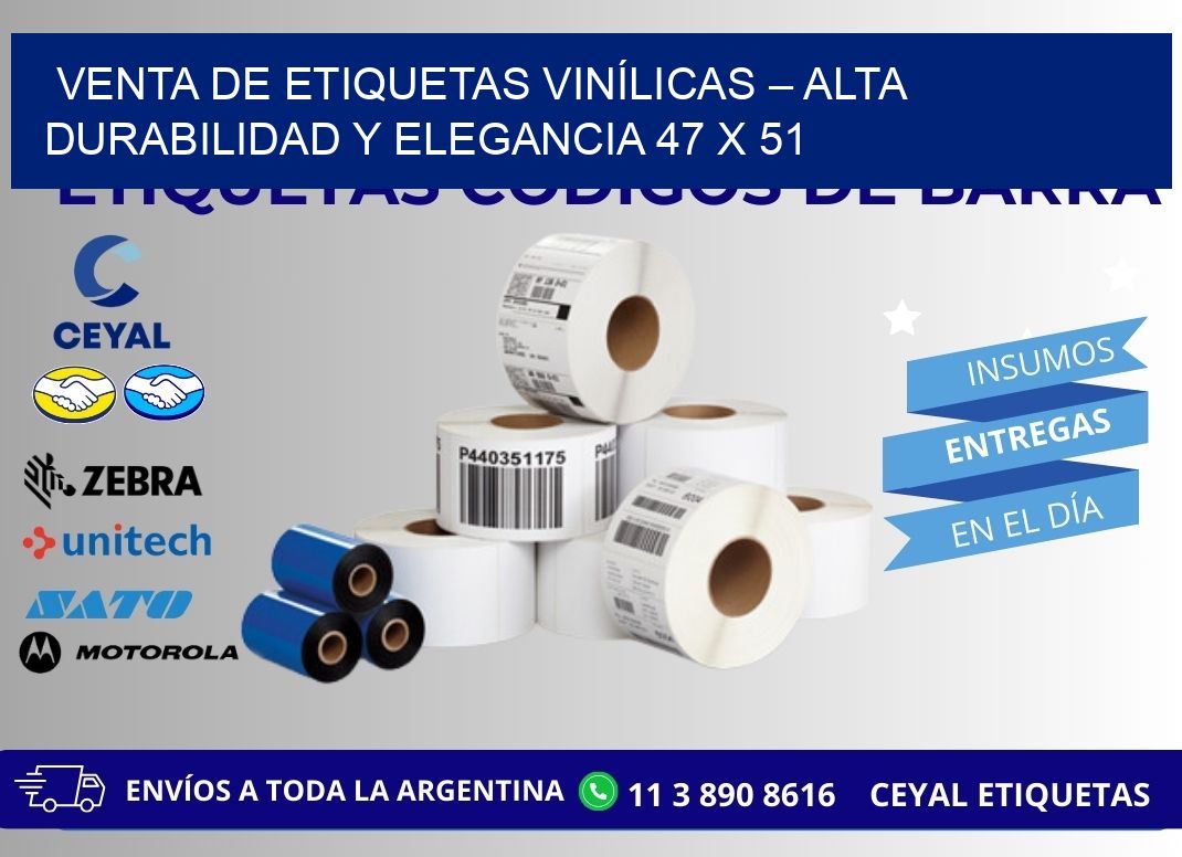 VENTA DE ETIQUETAS VINÍLICAS – ALTA DURABILIDAD Y ELEGANCIA 47 x 51