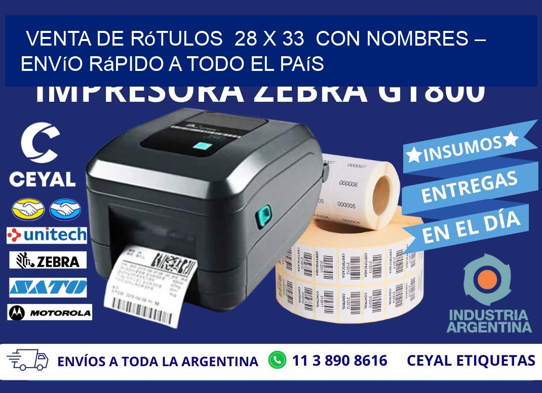 Venta de Rótulos  28 x 33  con Nombres – Envío Rápido a Todo el País