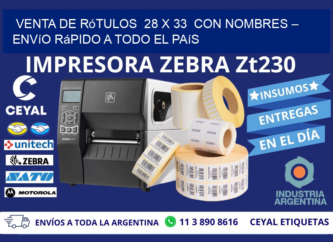 Venta de Rótulos  28 x 33  con Nombres – Envío Rápido a Todo el País