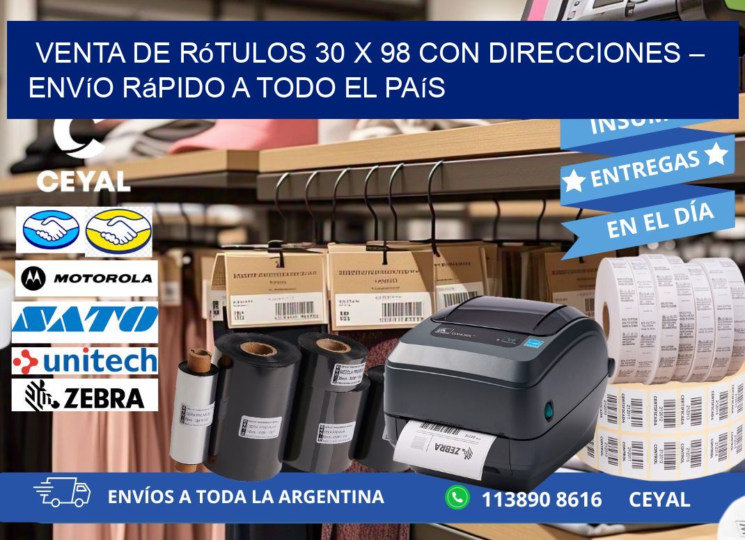 Venta de Rótulos 30 x 98 con Direcciones – Envío Rápido a Todo el País