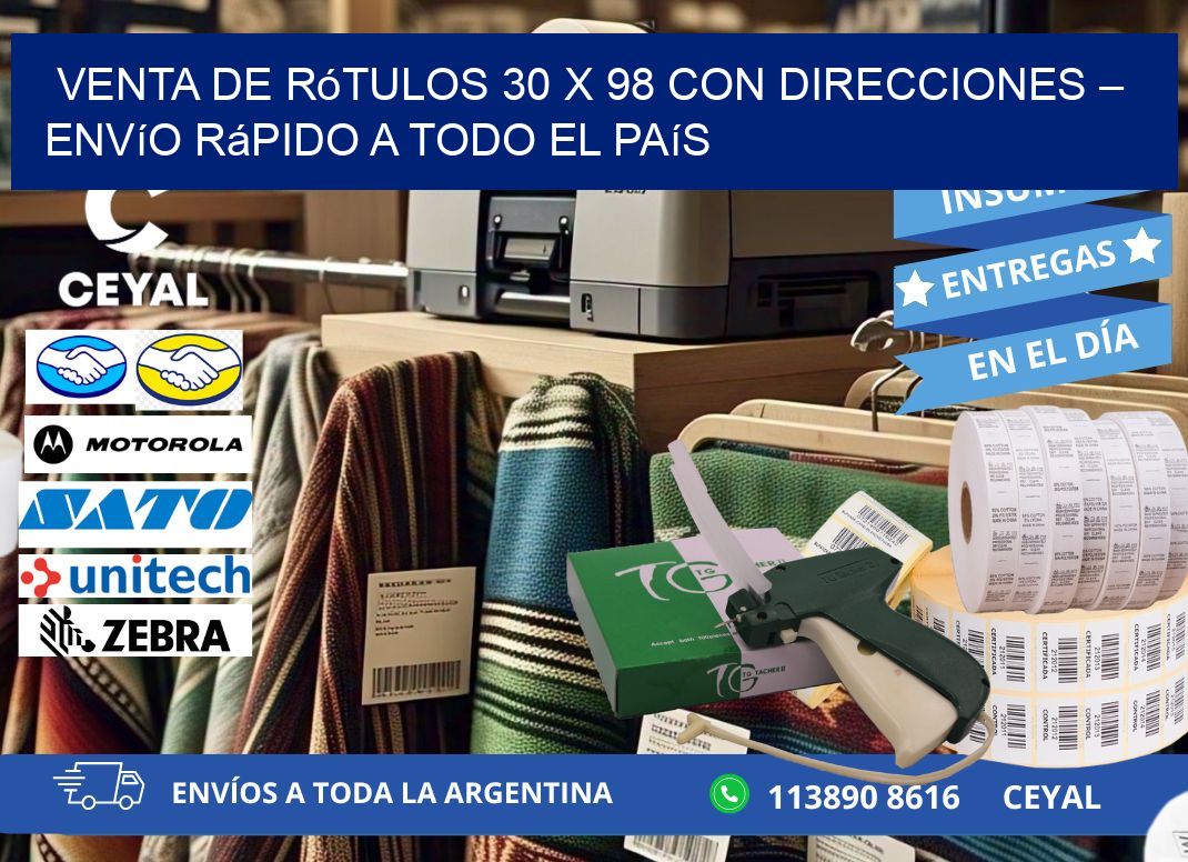 Venta de Rótulos 30 x 98 con Direcciones – Envío Rápido a Todo el País