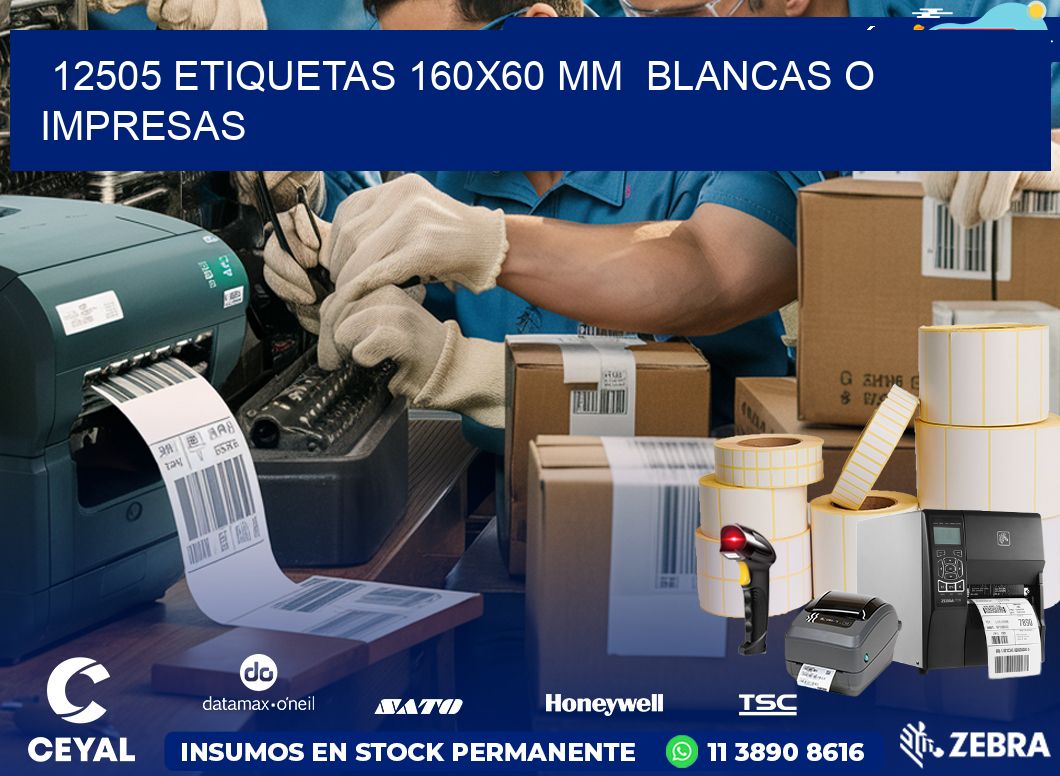 12505 ETIQUETAS 160×60 mm  BLANCAS O IMPRESAS