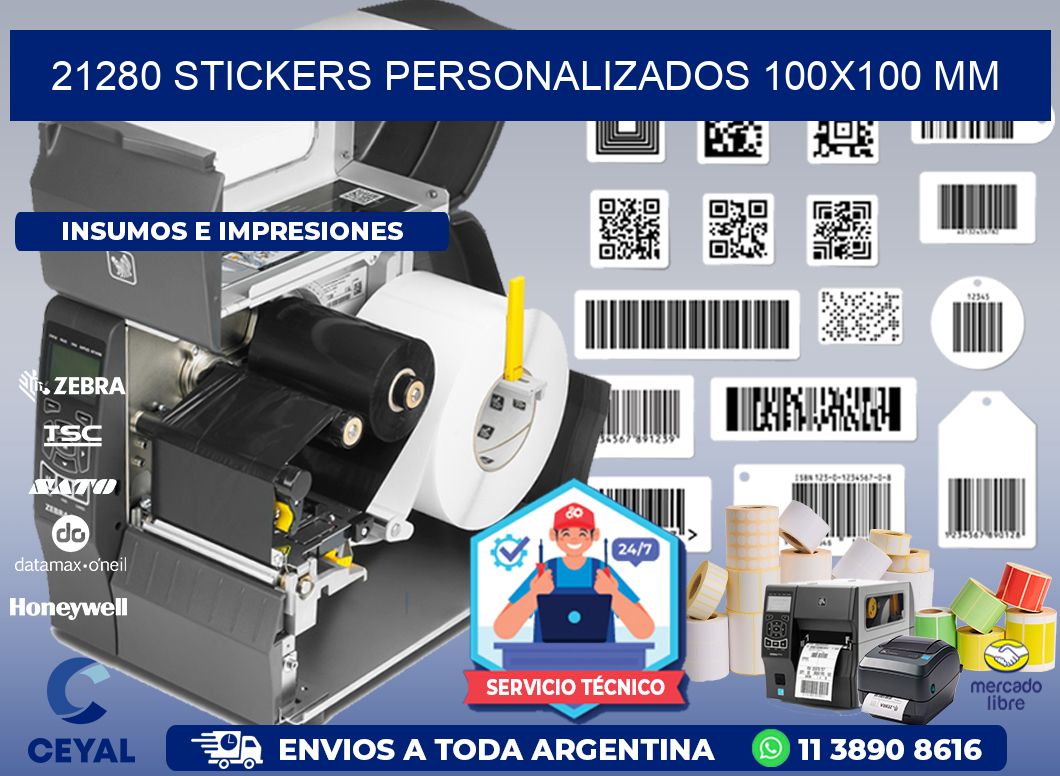 21280 STICKERS PERSONALIZADOS 100x100 mm