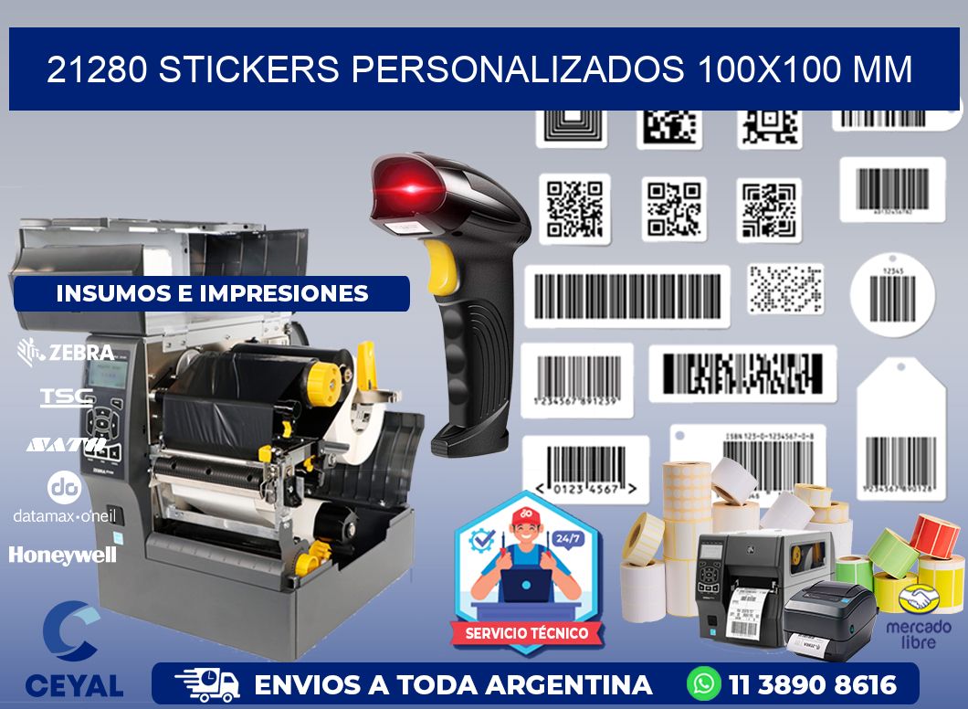 21280 STICKERS PERSONALIZADOS 100x100 mm