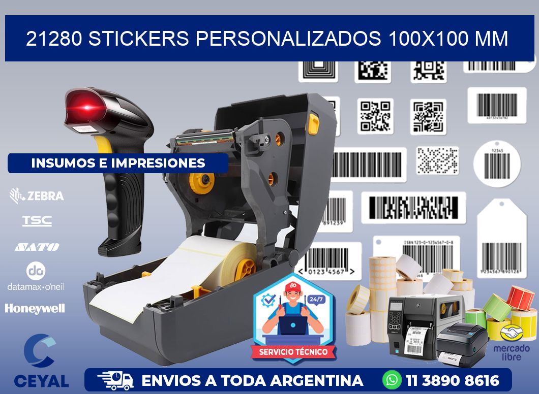 21280 STICKERS PERSONALIZADOS 100x100 mm