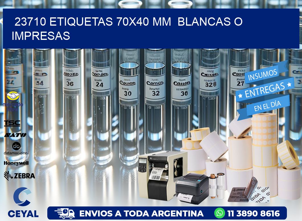 23710 ETIQUETAS 70×40 mm  BLANCAS O IMPRESAS