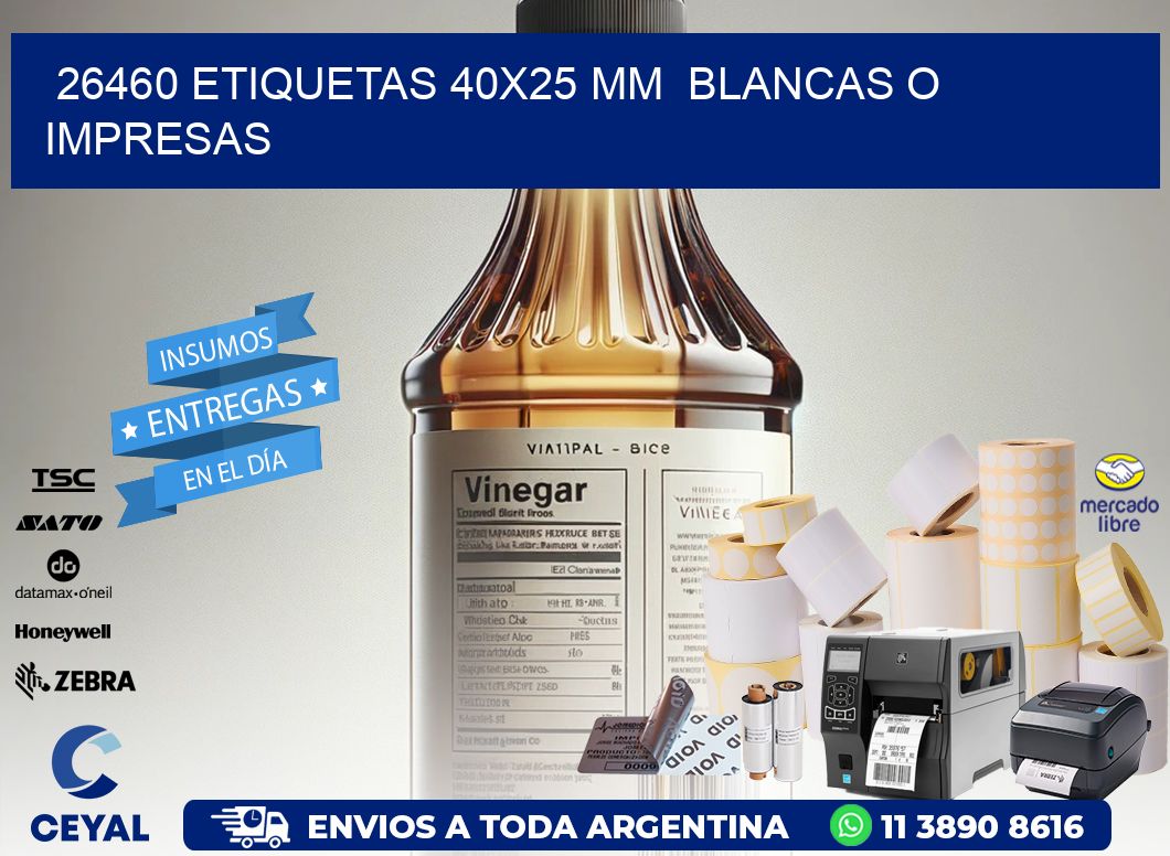 26460 ETIQUETAS 40x25 mm  BLANCAS O IMPRESAS