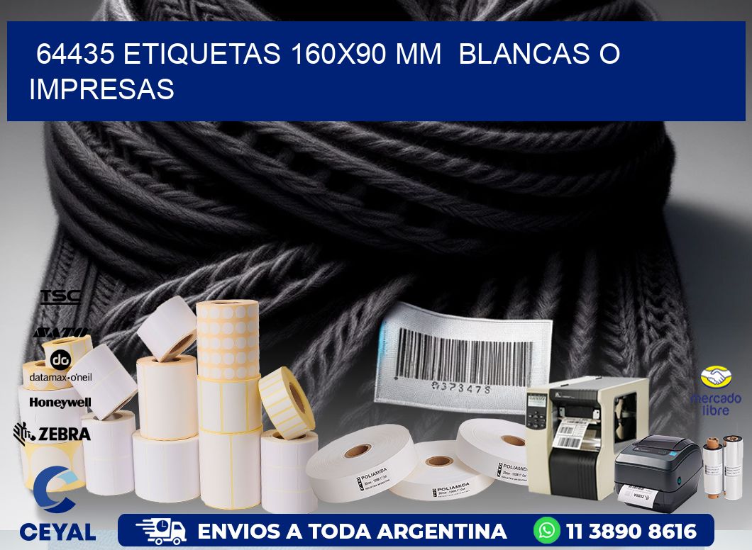 64435 ETIQUETAS 160x90 mm  BLANCAS O IMPRESAS