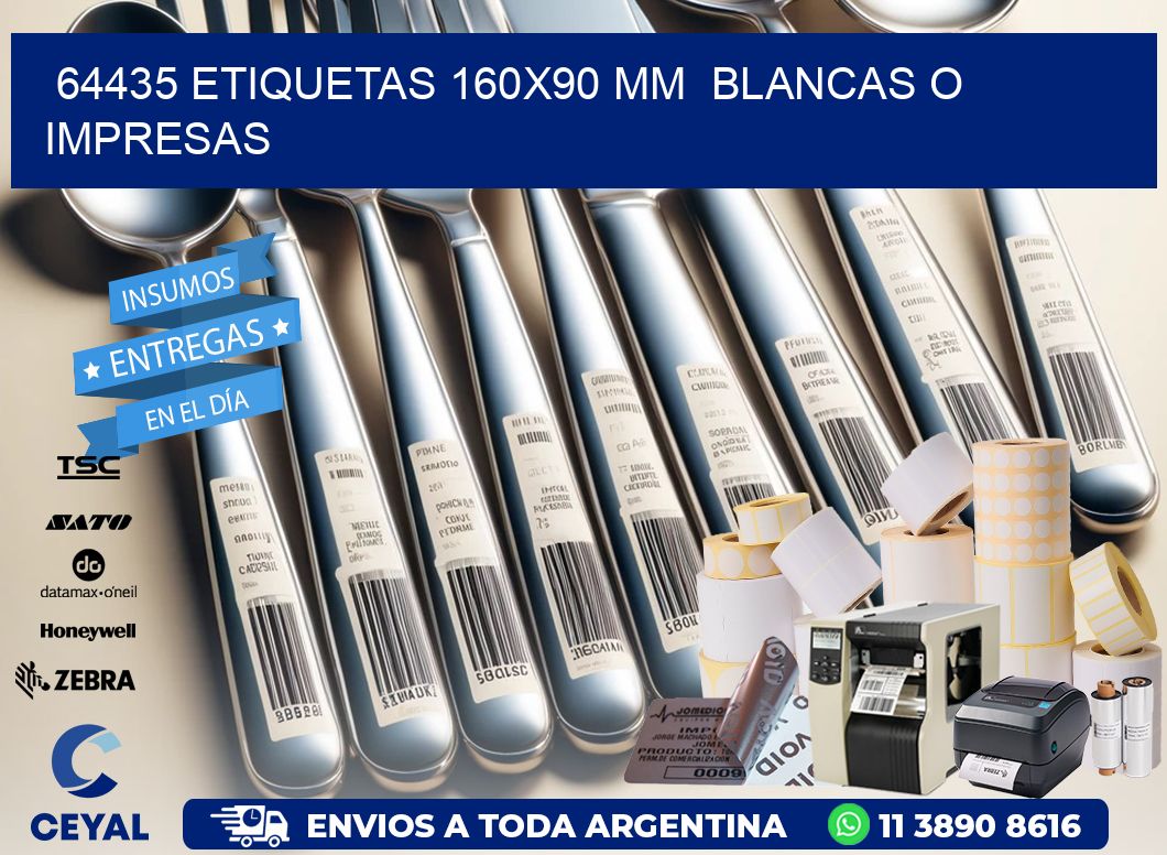 64435 ETIQUETAS 160x90 mm  BLANCAS O IMPRESAS