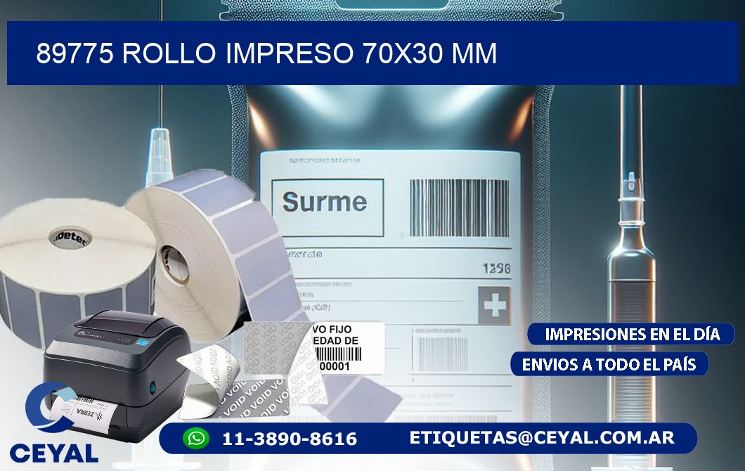 89775 ROLLO IMPRESO 70x30 mm