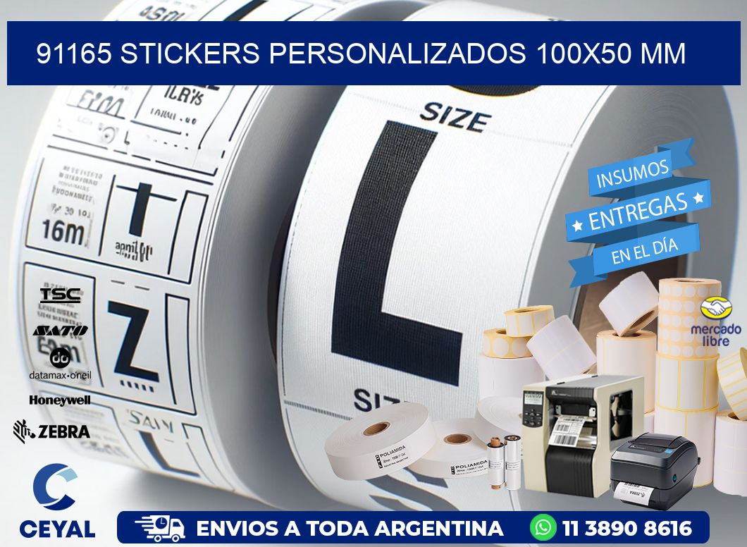 91165 STICKERS PERSONALIZADOS 100x50 mm