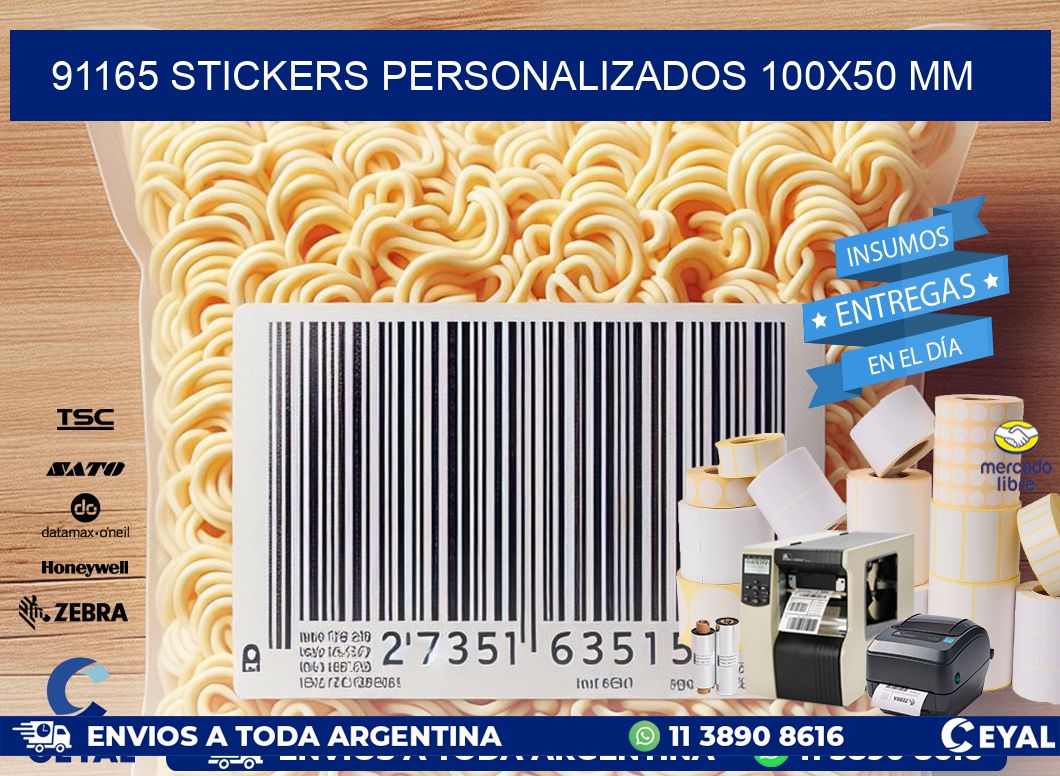 91165 STICKERS PERSONALIZADOS 100x50 mm