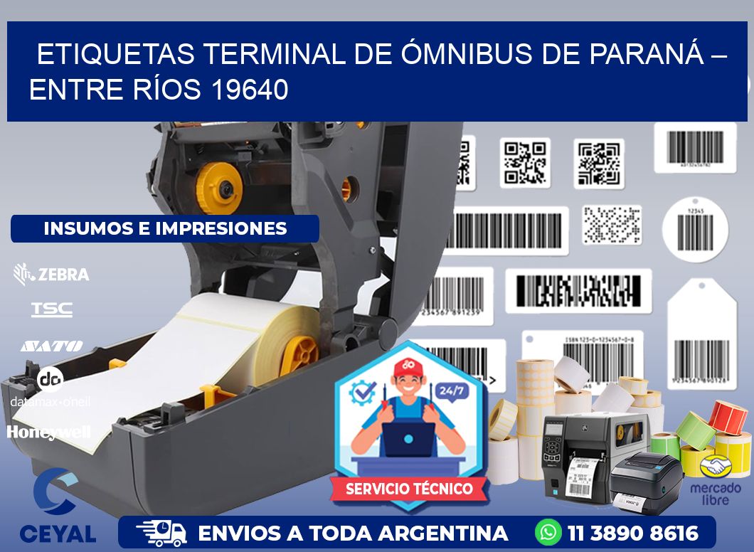 ETIQUETAS TERMINAL DE ÓMNIBUS DE PARANÁ – ENTRE RÍOS 19640