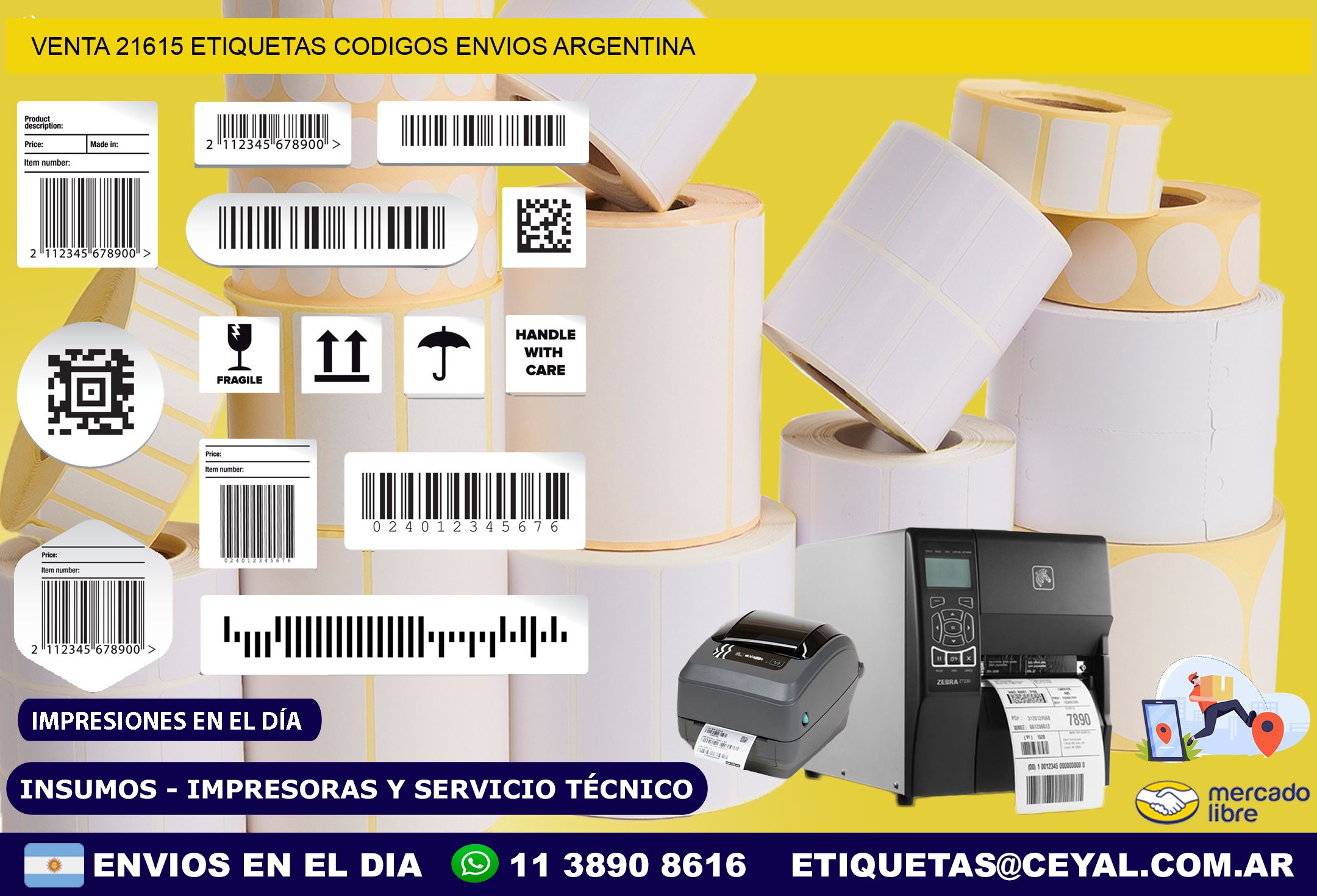 VENTA 21615 ETIQUETAS CODIGOS ENVIOS ARGENTINA