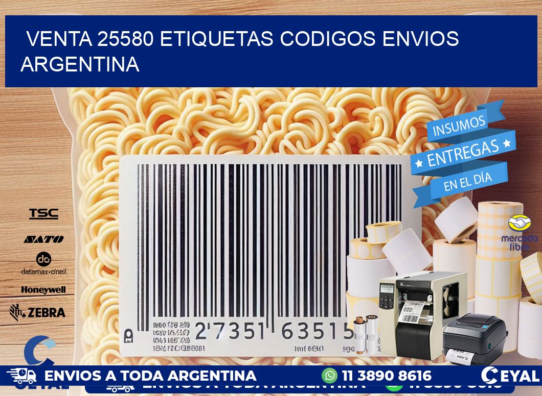 VENTA 25580 ETIQUETAS CODIGOS ENVIOS ARGENTINA