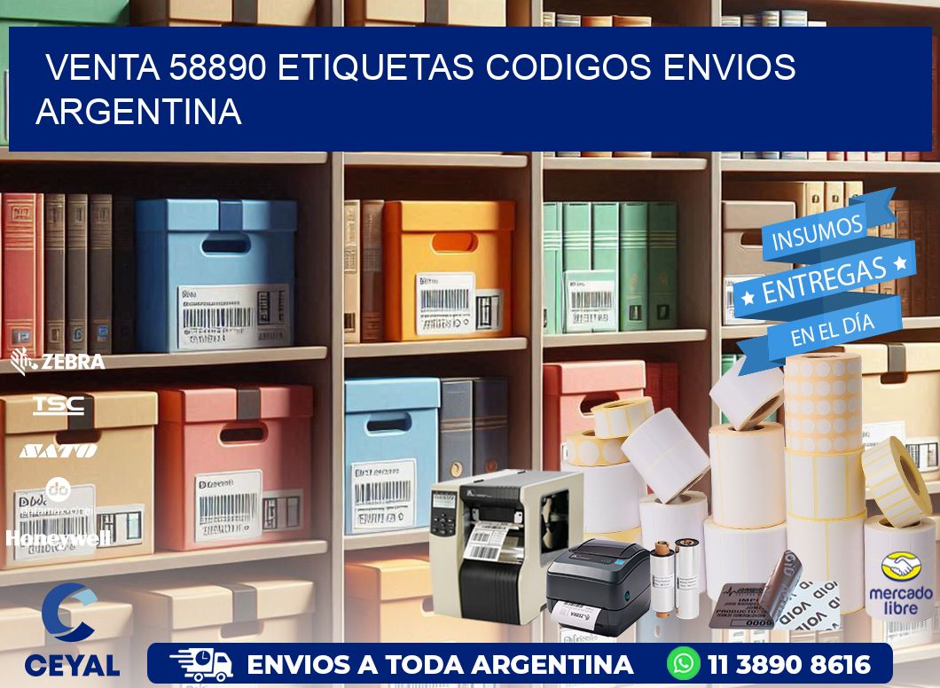 VENTA 58890 ETIQUETAS CODIGOS ENVIOS ARGENTINA