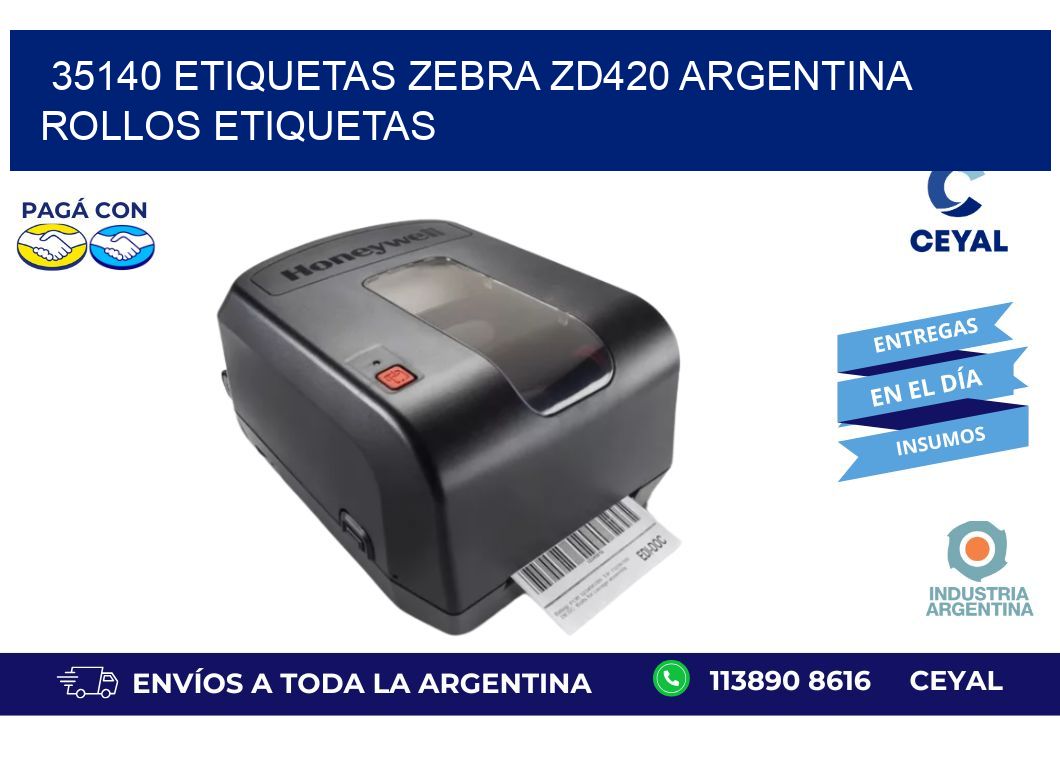 35140 etiquetas zebra zd420 argentina ROLLOS ETIQUETAS